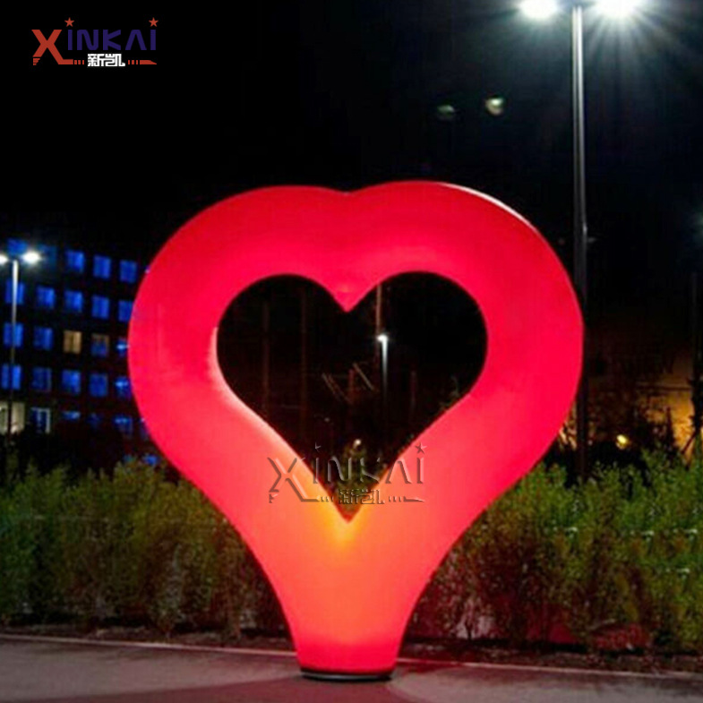 源头直销充气爱心气模 情人节婚庆浪漫装饰灯光充气心形气模定制