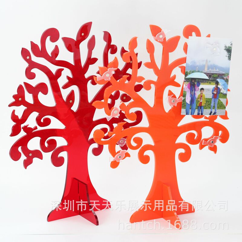 Creative Christmas tree photo frame double-sided magnetic photo frame organic glass strong magnetic photo tree clip acrylic photo wall