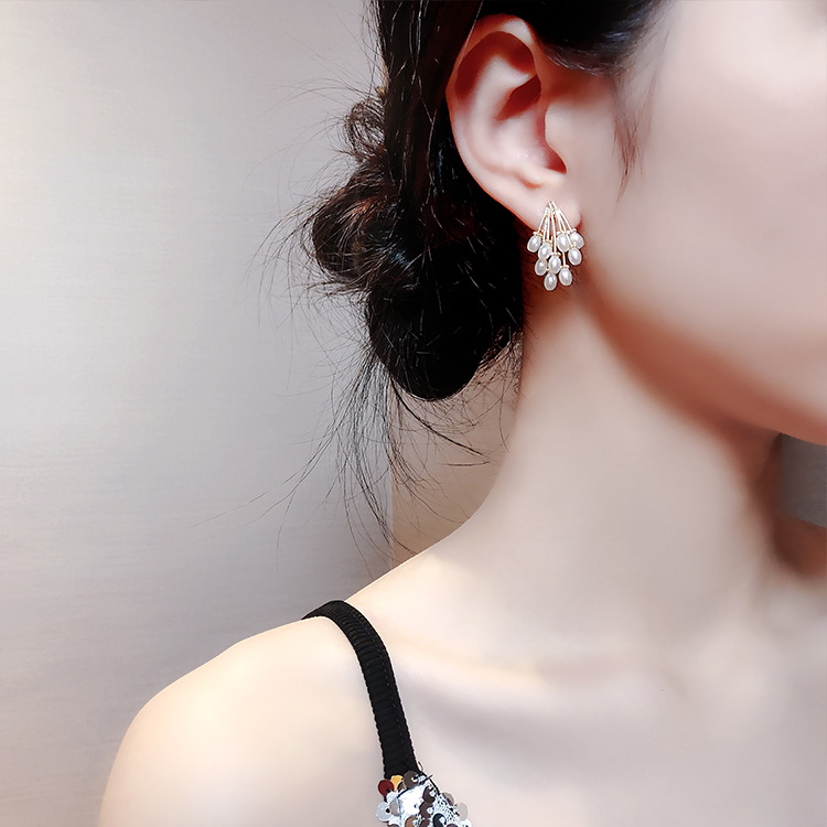 New Sweet S925 Silver Pearl Earrings for Women Fashion Temperament Earrings Stud Earrings Festive Luxury Jewelry