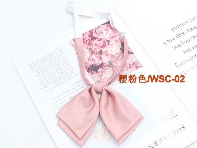 Directo de fábrica de color sólido de doble capa de sarga pajarita uniforme escolar de las niñas a juego arco coreano casual JK pajarita collar flor