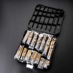 99pc twist drill plastic box set of 50 pieces in bag high speed steel titanium plated twist drill hole opener steel plate eye drill