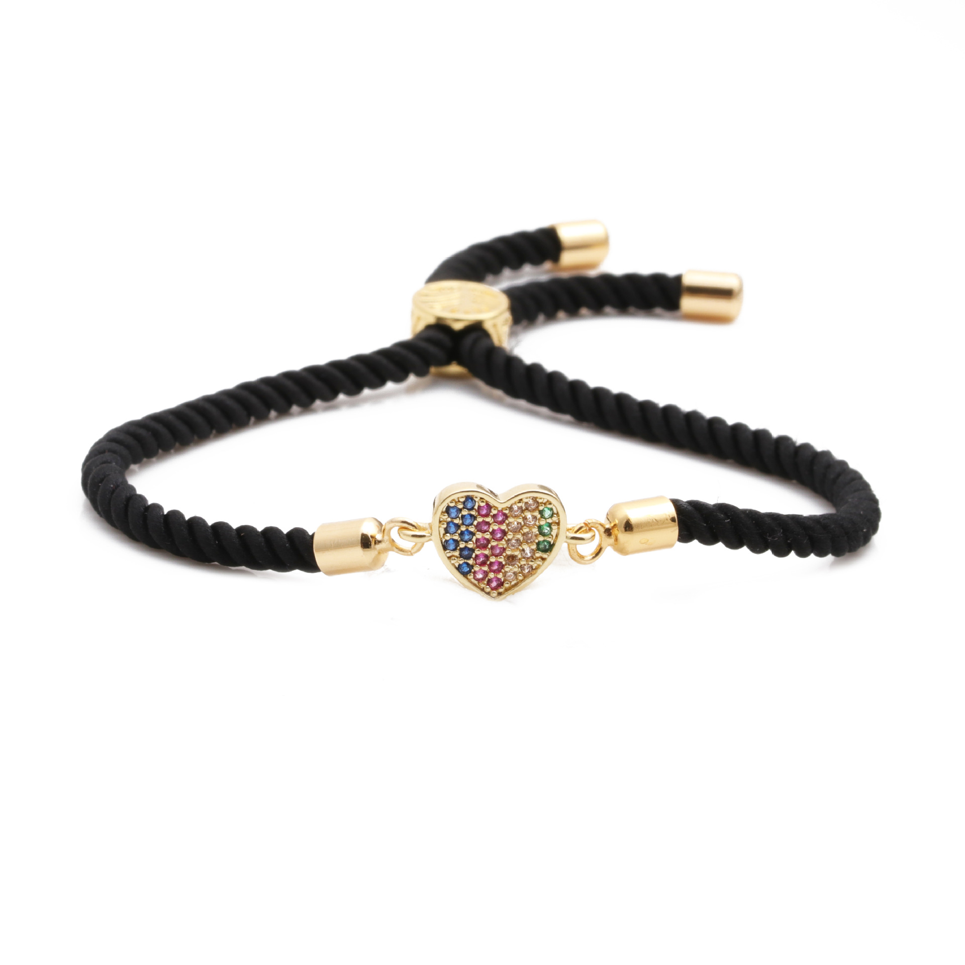 Grenz Überschreiten Der Europäischer Und Amerikanischer Schmuck Kupfer Mikro Eingelegtes Zirkonium Liebes Verstellbare Herren-und Damen Armband Geschenke display picture 3