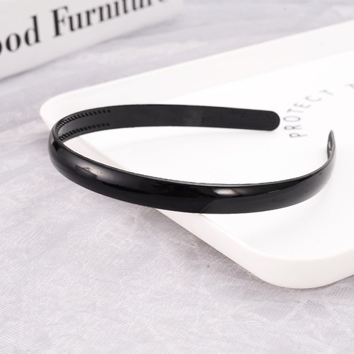 Simple black face wash non-slip toothed hairband bangs hair press headband ladies adult hairpin plastic hairpin headwear