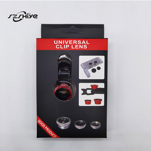 Mobile phone fisheye lens three-in-one mobile phone lens magnifying glass fisheye wide-angle macro Selfie fisheye three-in-one