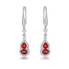 Fashionable ruby pendant, zirconium, earrings