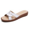 Summer leather fashionable slippers, beach slide, footwear, Korean style