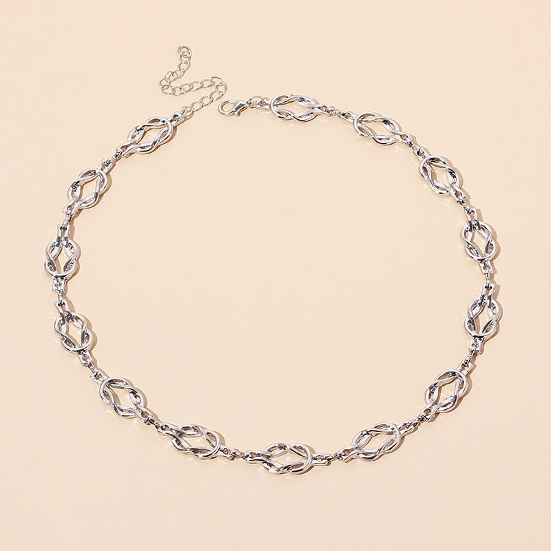 25g Weight Necklace Classification Wedding, Travel Occasion Women'S Gender Gold, Silver Color Simple New  Knot Necklace 5