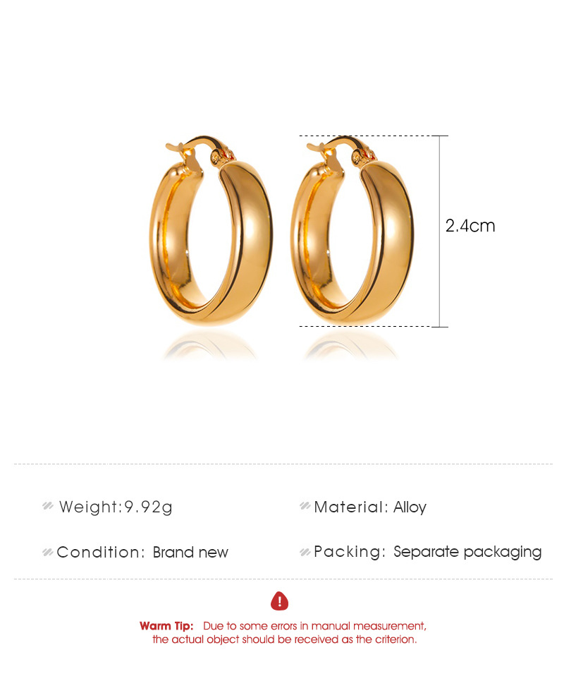 Round Simple Metal Earrings display picture 1