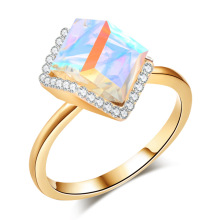 国外爆款欧美天然水晶锆石百搭戒指创意玫瑰金跨境戒子厂家直批