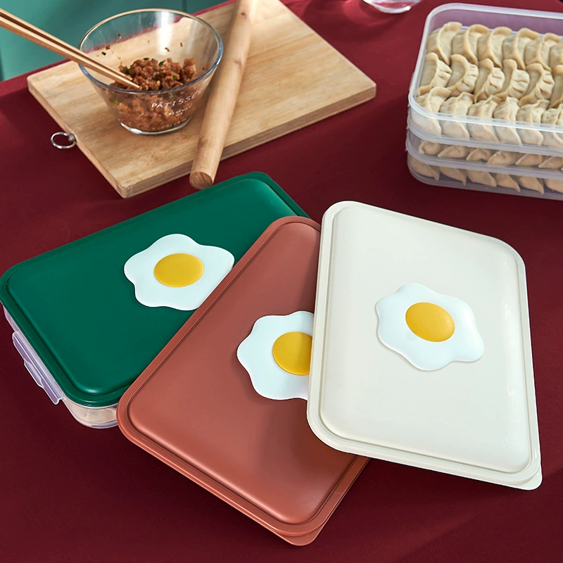 Коробка для замороженных пельменей Бытовая пища Быстрозамороженный холодильник Охлаждение Многослойный лоток для яиц Ящик для хранения Wonton