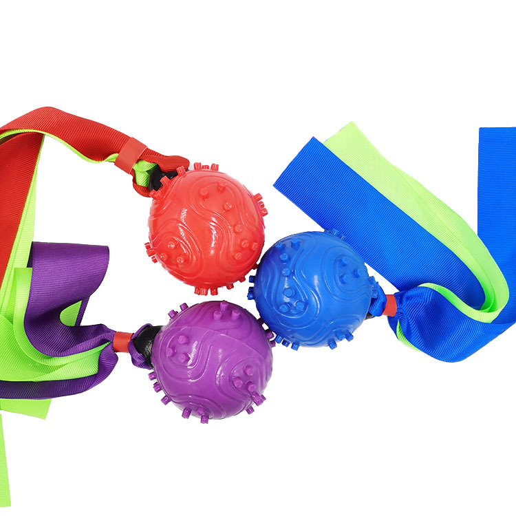 Pet Toy molar limpieza dental TPR Ribbon Ball perro de juguete de sonido perro de entrenamiento de perros bola resistente a los mordiscos precio de fábrica ventas directas