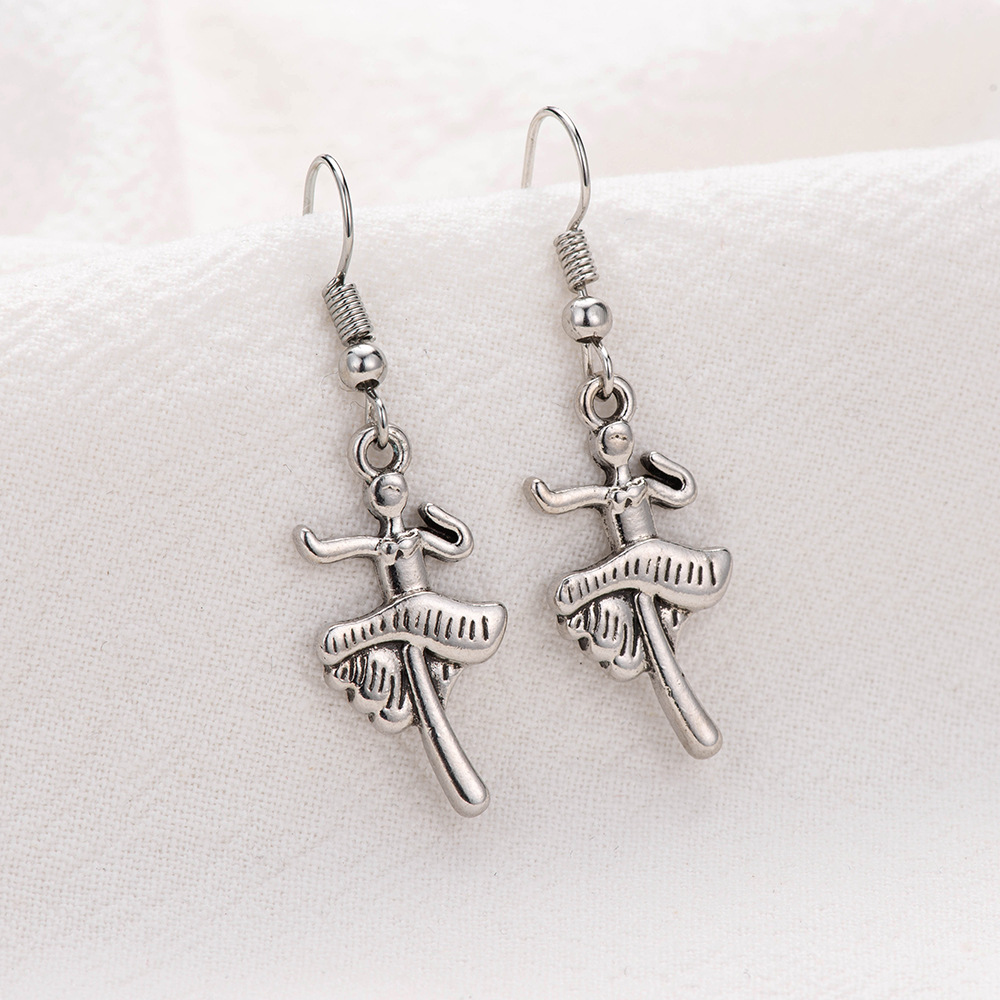 Nouvelles Boucles D&#39;oreilles De Fleur D&#39;os De Ballet En Alliage Rétro En Gros display picture 4