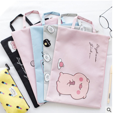 Business trip large capacity portable A4 file bag information bag IPAD file bag zipper storage bag student female briefcase