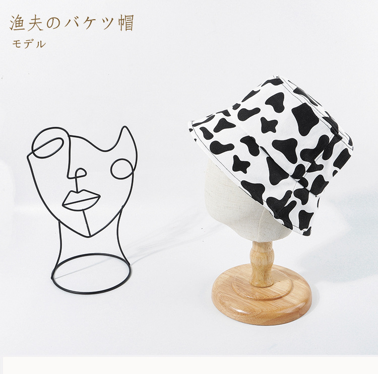 Korean Wild Face Small Sunscreen Cow Hat Folding Cover Basin Summer Fisherman Hat For Women display picture 1