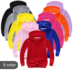 Foreign trade export children's clothing: Spring/Fall hoodies for boys and girls—solid, plain colors available in 13 shades.