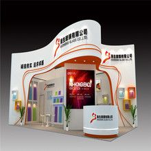北京上海展覽展位設計公司裝修玻璃展會108平米木質展台搭建供應