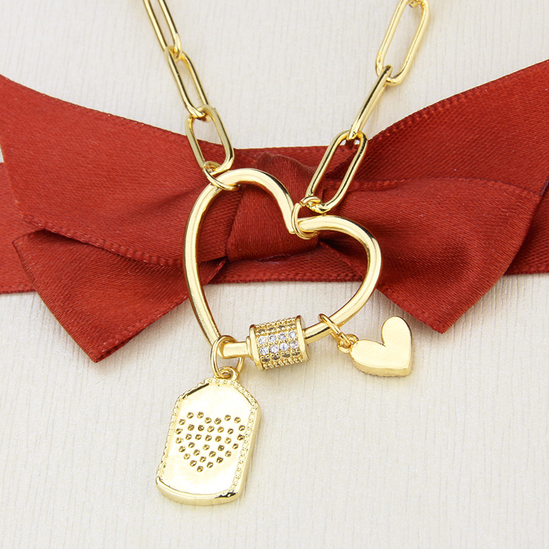 red heart-shaped diamond pendant necklace