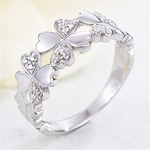 Japanese-Korean Style Lucky Grass Ring 925 Sterling Silver Diamond Accented Zircon Ring, Open-Ended Creative Hot Sale Ring, Dropshipping One Piece