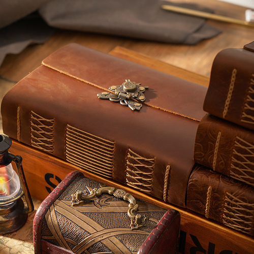 Original handmade sketchbook cowhide notebook retro leather notepad creative notebook diary gift