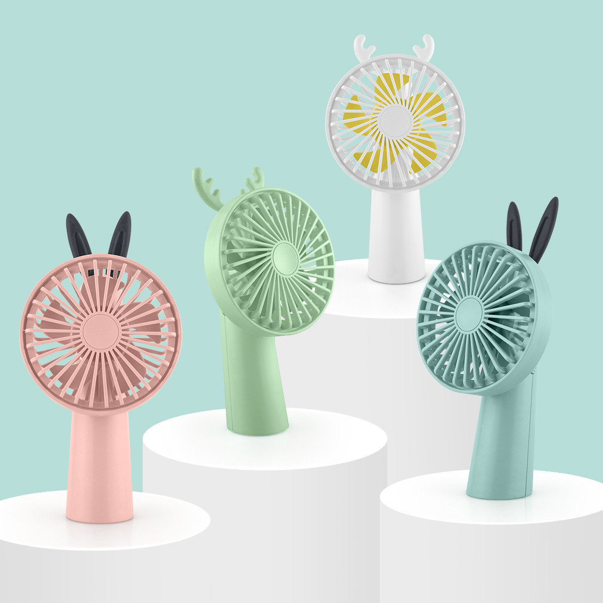 Handheld cartoon small table air fan for students for traveling