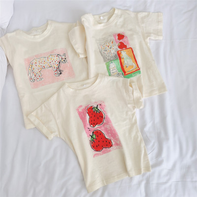 2020 summer men and women Korean Edition Easy strawberry baby T-shirts jacket