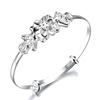 Fashionable adjustable cute women's bracelet with bow, silver 925 sample