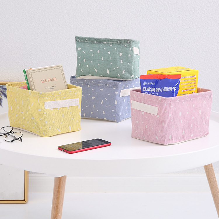 自産自銷個性小清新暖日點點布藝收納筐