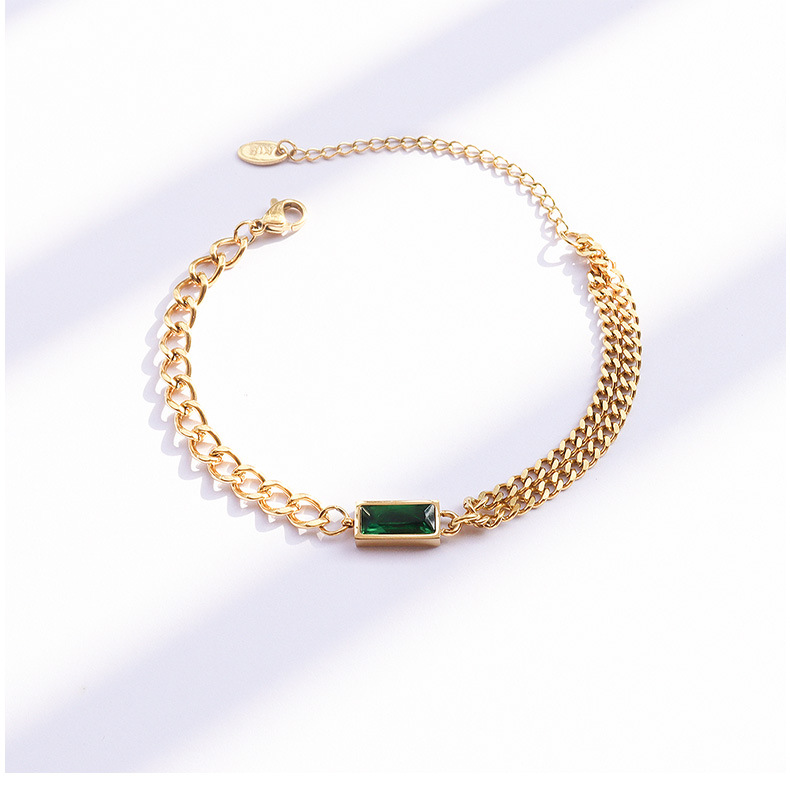 trendy chain zircon double chain stacking necklace