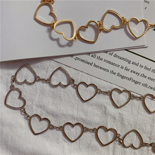 Love Chain Ins Belt for Women, Decorative Dress Belt, Waist Cincher, Compatible with JK Style Skirts, Belt for Body Skirts and Pants, Chain Belt