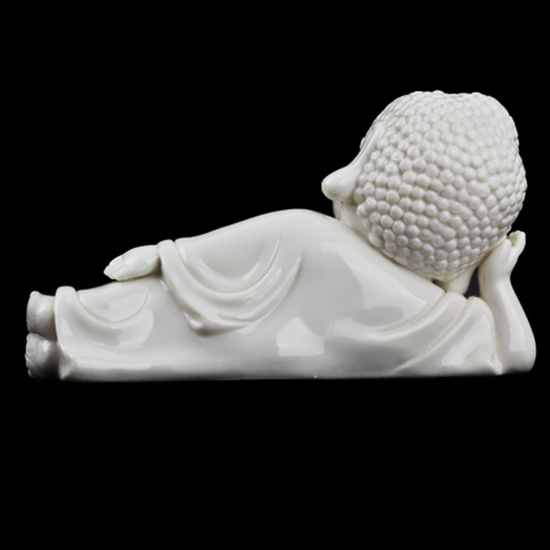 Small ceramic reclining Buddha Tathagata Buddha safety decoration car interior decoration Amitabha Sakyamuni Buddha