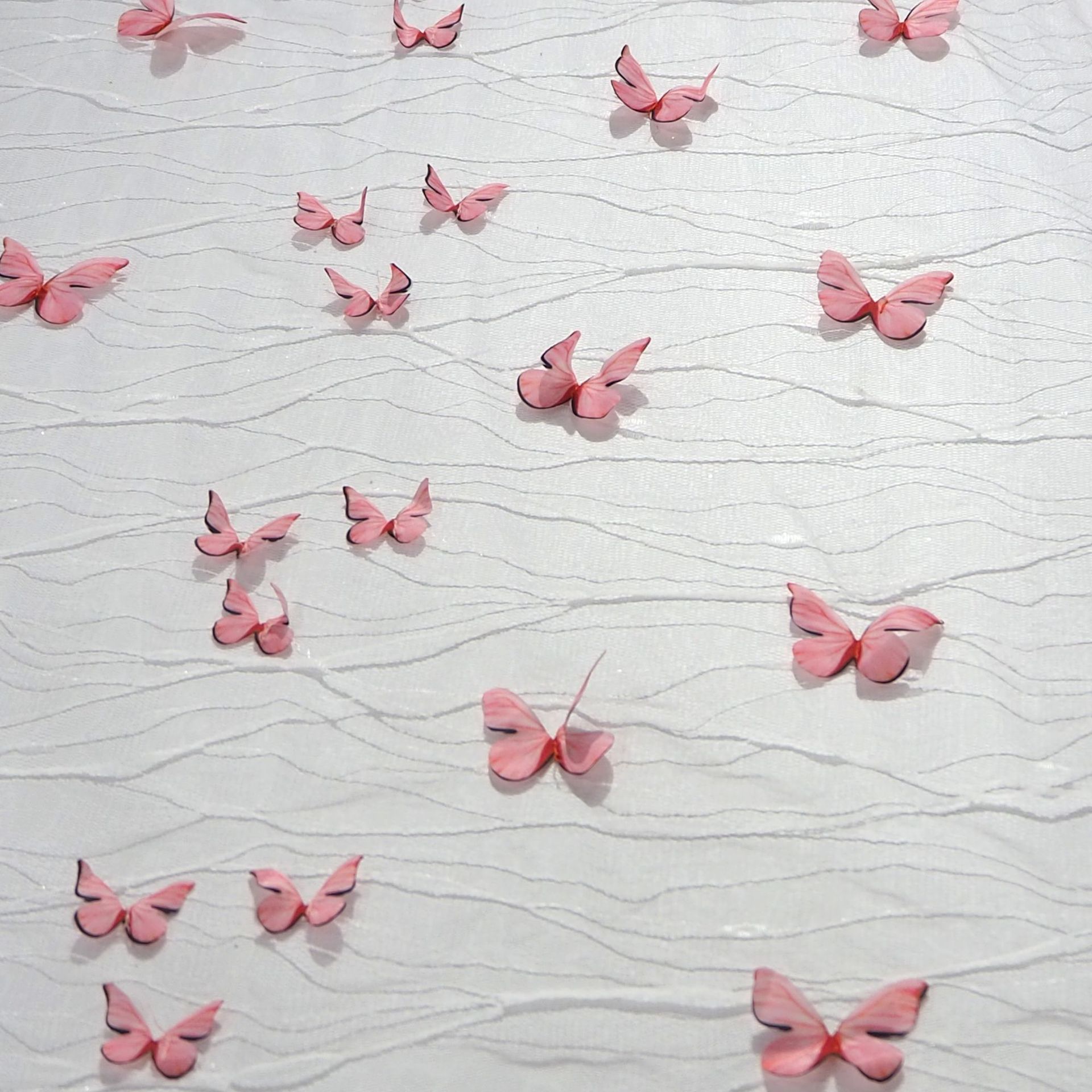 Nuevo bordado láser de encaje tridimensional de color mariposa bordado tela de malla vestido tela de ropa infantil