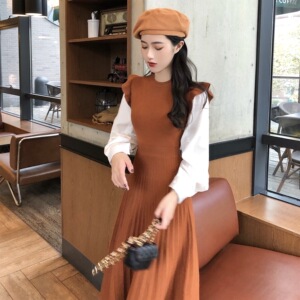 2020年初秋季赫本风黑色复古收腰a字高端名媛减龄气质连衣裙子女