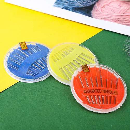 Large small round boxed hand sewing needle household sewing needle embroidery needle sewing box embroidery steel needle