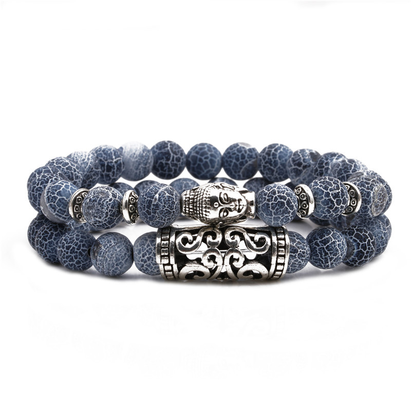 Croix-frontière E-commerce Granite Altéré Hibou Bouddha Tête Coude Ensemble Bracelet Tête De Lion Elephant Perlé Bracelet Ensemble display picture 14