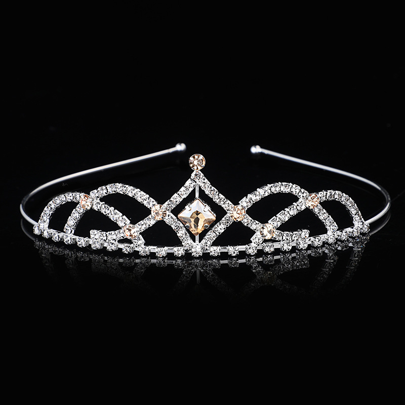 Tocado de la Corona nupcial europeo y Americano niñas cabeza de la corona de los niños Crystal rhinestone diadema XZ002