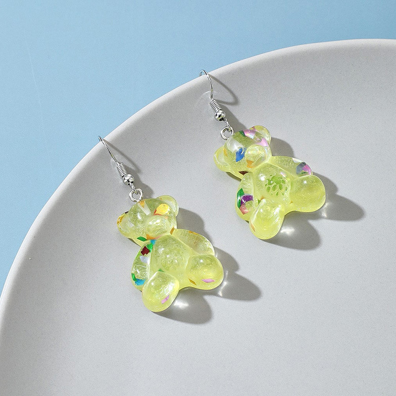 Cute Transparent Bear Earrings display picture 7