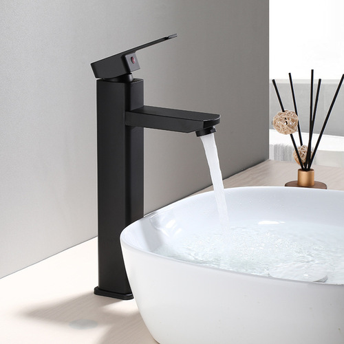 Square black above counter basin basin faucet European style bathroom wash basin under counter basin hot and cold faucet