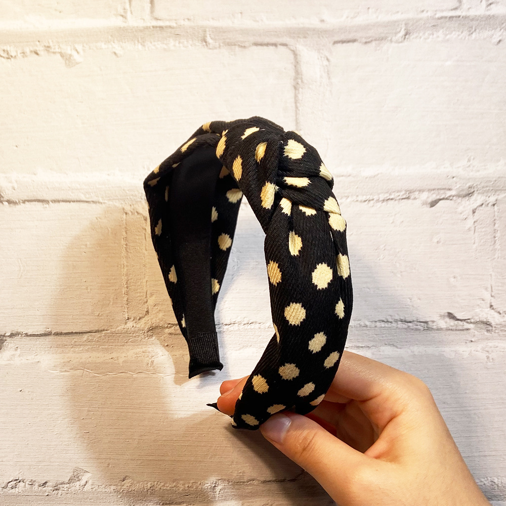 Polka Dot Retro Simple Korean Fabric Knotted Headband display picture 2