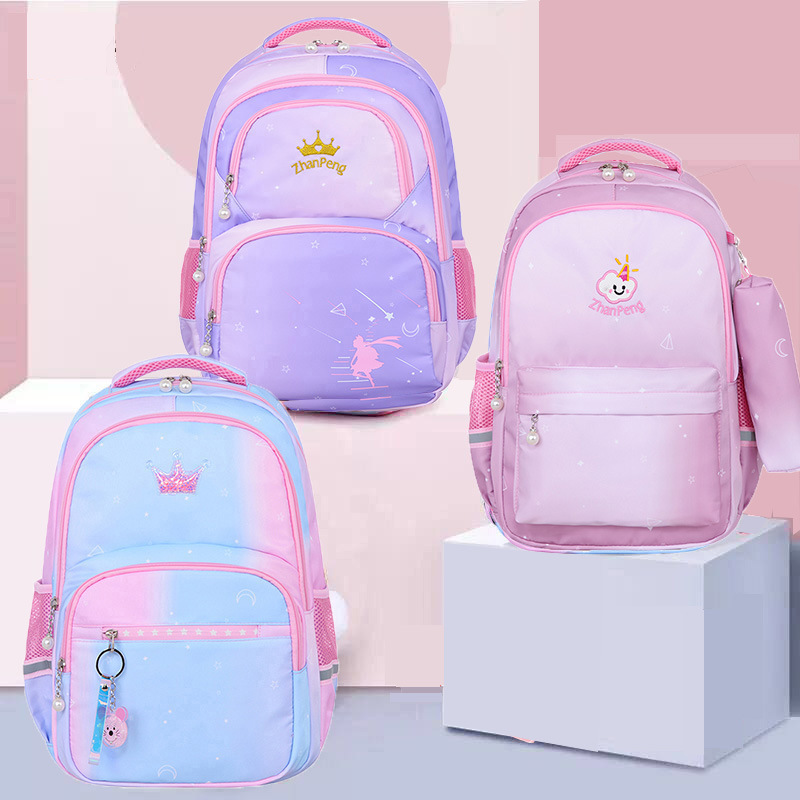 展鹏公主书包女小学生2-3-6年级初中韩版轻便防水儿童护脊双肩包|ms