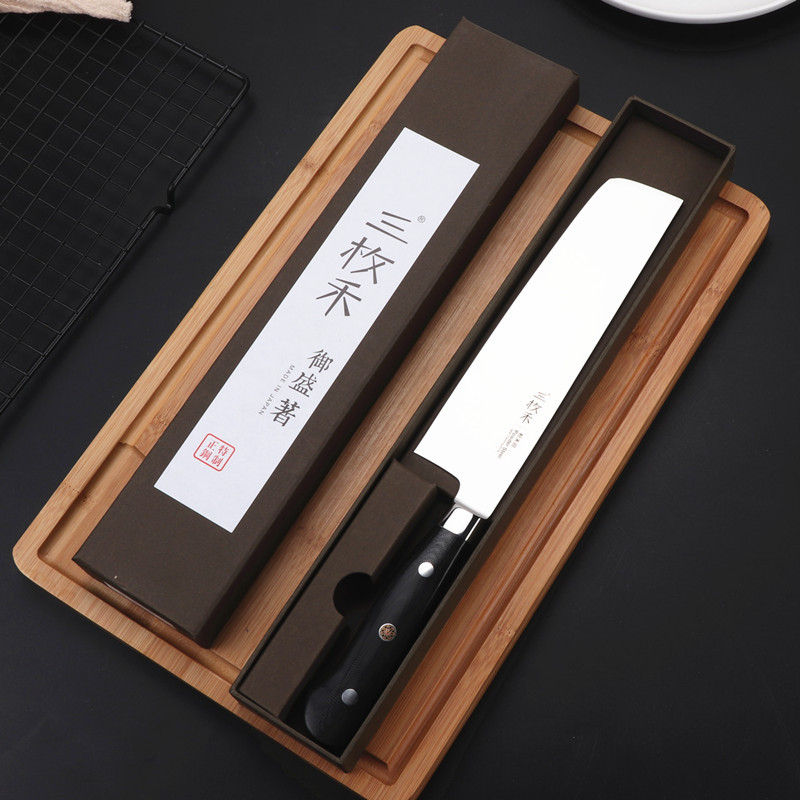 日式小菜刀德国激光融合粉末钢刀刃黑白美卡塔刀柄切肉刀厨房菜刀