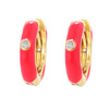 Enamel, earrings, fashionable zirconium, European style, wholesale