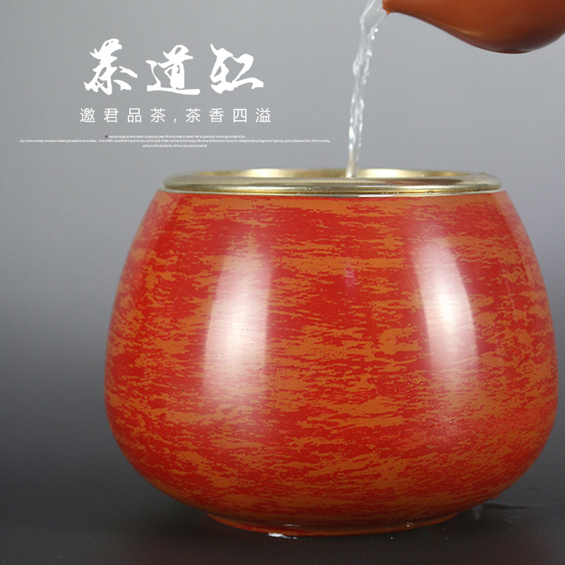 曲蝉 纯黄铜香炉檀盘香炉供佛香炉 家用室内茶道缸国漆