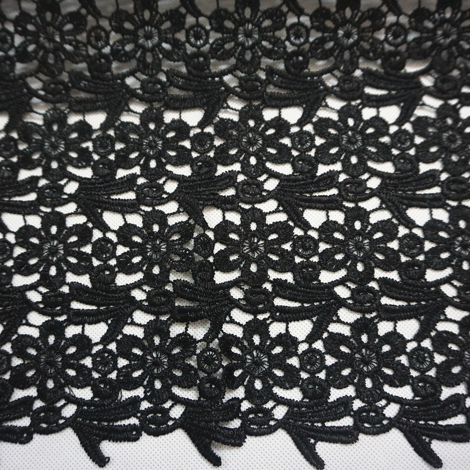 服装辅料DIY鞋材涤光黑色花边 窗帘花边水溶蕾丝花边现货