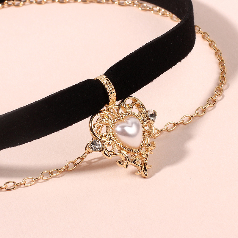 10g Weight Choker Classification Wedding, Travel Occasion Women'S Gender Simple Style Style Gold Color New Double  Simple Short  Velvet Love  Clavicle Chain Wholesale Nihaojewelry 3