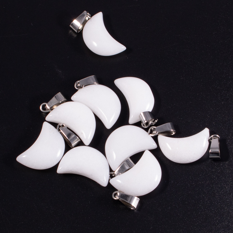 Fábrica al por mayor natural Rosa piedra Luna COLLAR COLGANTE DIY joyería haciendo pendientes accesorios de la joyería en stock