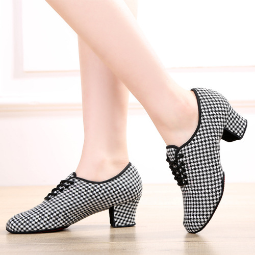 Women's Latin dance shoes, medium high heels, yoga dance practice shoes, square ballroom dance shoes, teacher shoes