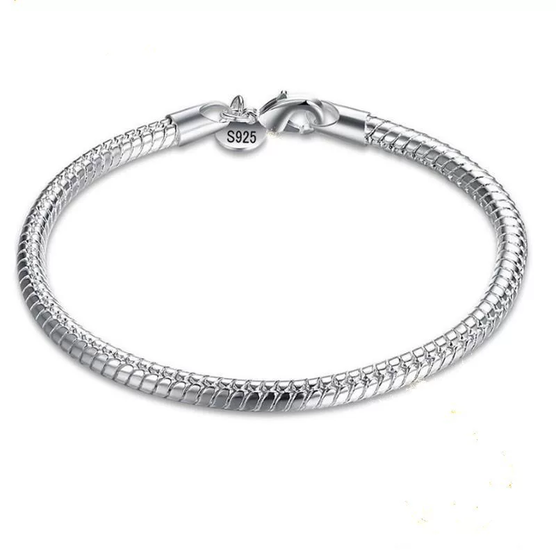 Аксессуар, серебряный браслет, ожерелье, европейский стиль, Aliexpress, 3мм, простой и элегантный дизайн, на заказ, оптом