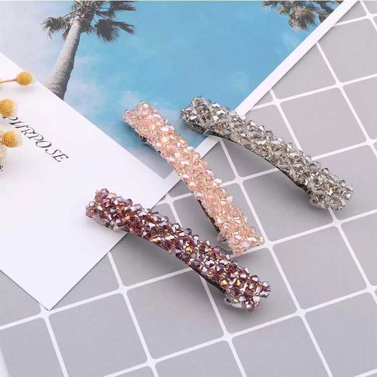 Sweet Solid Color Alloy Rhinestone Hair Clip 1 Piece3