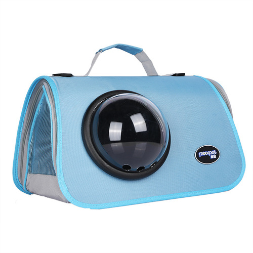 Cat backpack outdoor travel bag, convenient hand-held, breathable and comfortable, space capsule style cat Teddy handbag, single-shoulder cat walking bag