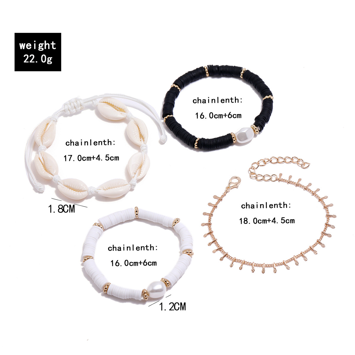 Perlé Fait Main Imitation Perle En Forme De Bracelet Naturel Shell Tissé Bracelet 4-pièce Ensemble Même Boucles D'oreilles Pour Couple display picture 6